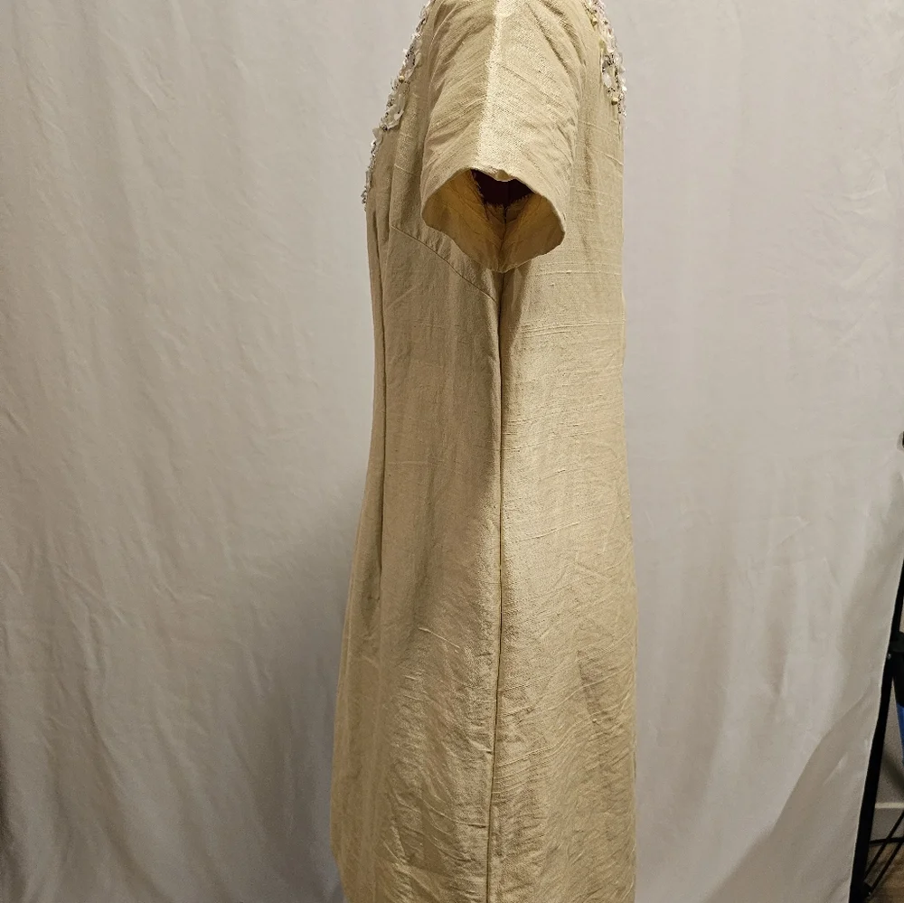 Size 8/10 Vintage Parues Feinstein Pale Yellow Dress - Picture 7 of 7